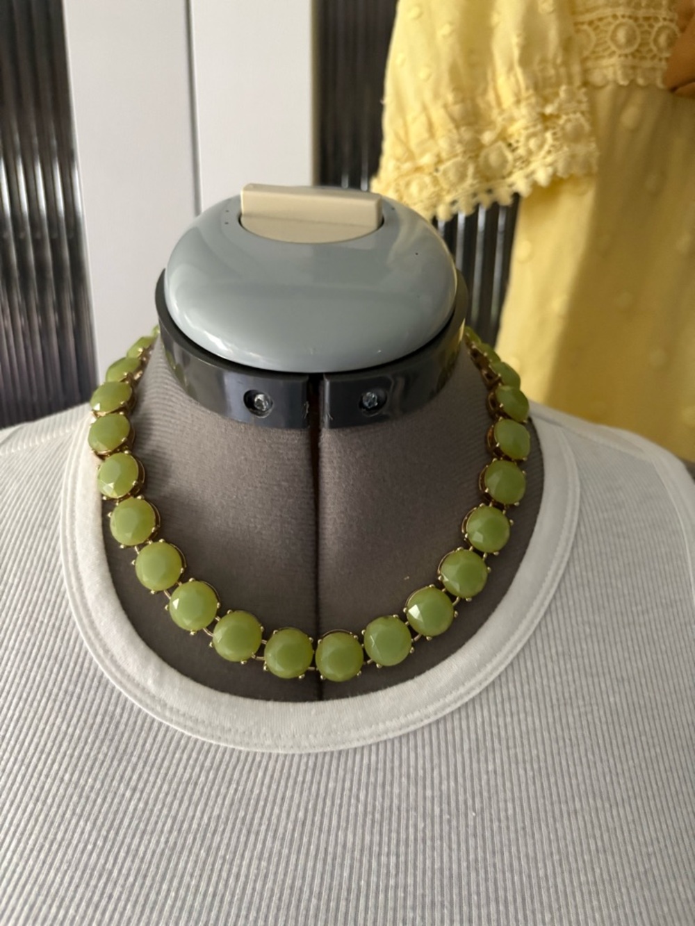 Banana Republic Gold-Tone Necklace with Light Green Stones